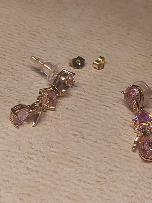 Women's earrings, gold plated copper