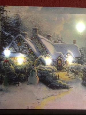 Illuminated Christmas canvas frame new 30x40