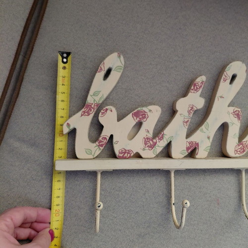 Cottage bathroom hanger Clayre &Eef new, cream color, wooden