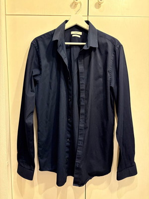 Jack & Jones men's shirt size L slim fit like new dark blue cotton