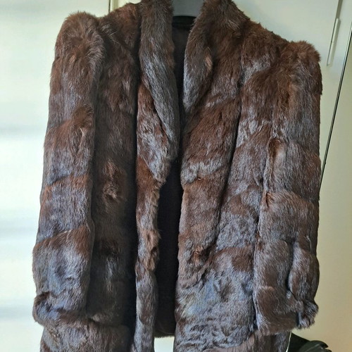 Fur half coat used rabbit brown