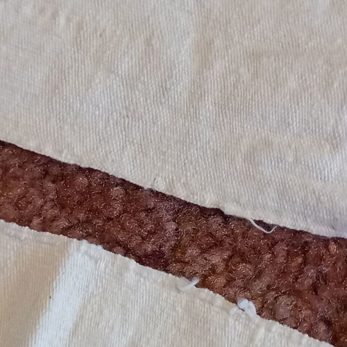 Old woven cotton fabric pieces used, set of 3