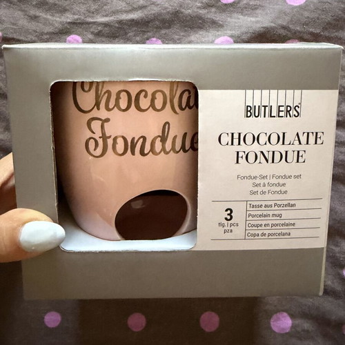 Butlers Fondue Pot Porcelain New Pink
