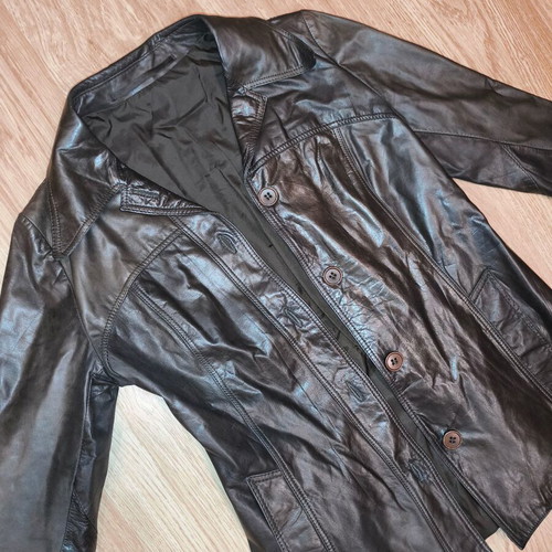 Fredrikson Jyväskylä Vintage Genuine Leather Jacket Dark Brown EU 36 like new