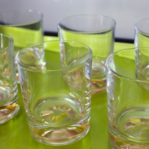 Crystal glasses like new, set of 6 for whiskey, juice, water