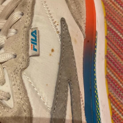 Fila White and Multicolor Sport Sneakers, Size 38