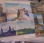 Set of 15 original landscape paintings on canvas