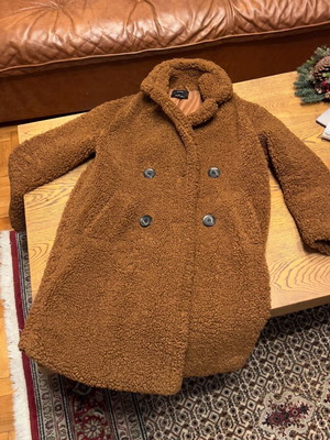 Bershka coat used, brown, size S