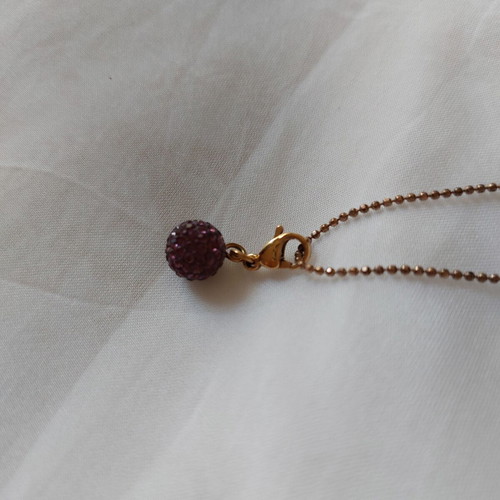 Folli Follie necklace S925 with purple pavé pendant like new