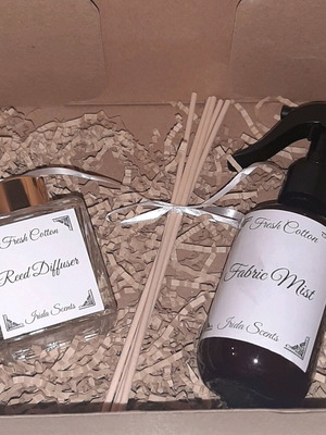 Αρωματικά χώρου καινούργια με Reed Diffuser 100 ml και Fabric Mist 200 ml fresh Cotton