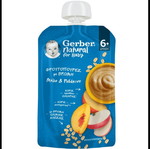 Gerber Natural φρουτοπουρές με βρώμη, μήλο & ροδάκινο 110γρ, πακέτο 2