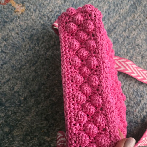 Handmade knitted crossbody bag pink new