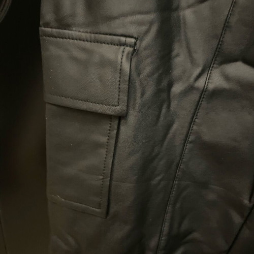 Cargo leather pants like new, black with gold buttons