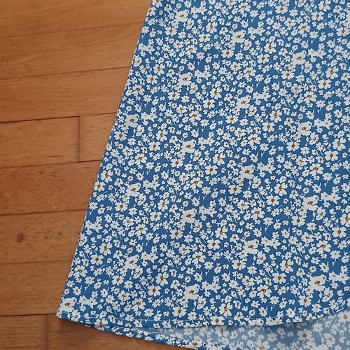 Shein blue long skirt with white floral design size Small like new