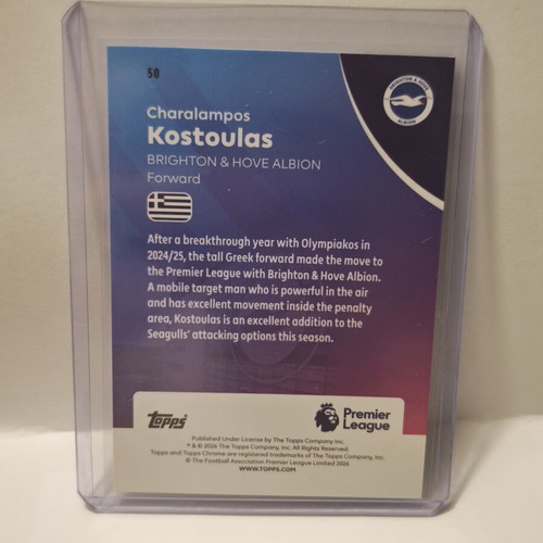 Topps Chrome Premier League 2026 Charalampos Kostoulas Future Stars card like new