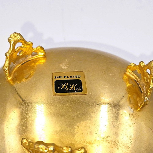 24K Gold Plated Fondue Bowl used