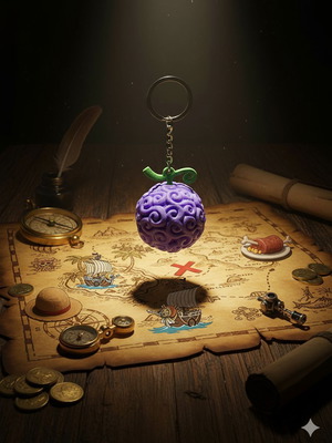 3D Printed Gomu Gomu no Mi One Piece Keychain New