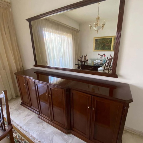 Wooden buffet and mirror like new