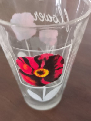 Glass with flowers like new