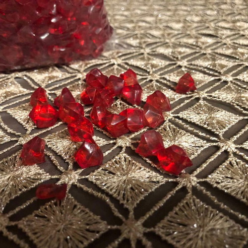 Plastic crystals new, 438 pieces, pomegranate fruit shape