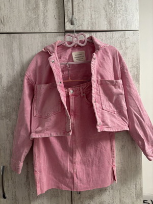 Σετ ροζ denim Stradivarius σαν καινούργιο, μέγεθος XS