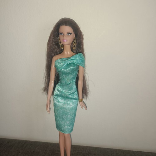 Barbie Red Carpet green dress used, Black Label collector doll 2013