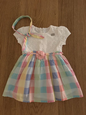 Baby dress with matching hairband like new, 6-9 months