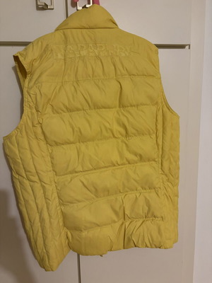 Napapijri Geographic yellow sleeveless puffer vest, M