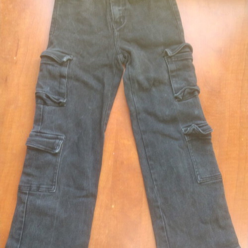 Jeans pants used with many pockets, black, size 140 cm