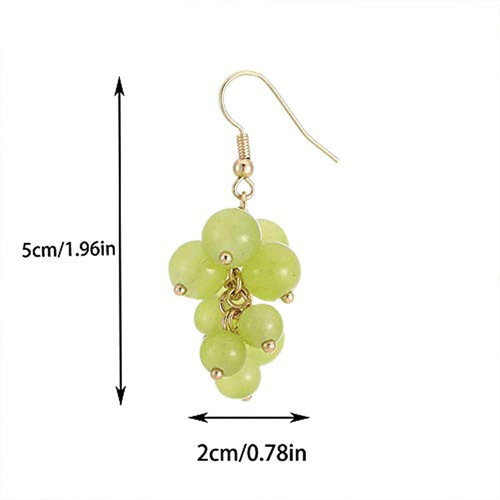 Green grape cluster earrings, fresh summer style