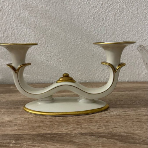 Eschenbach porcelain candlestick used, double, Germany