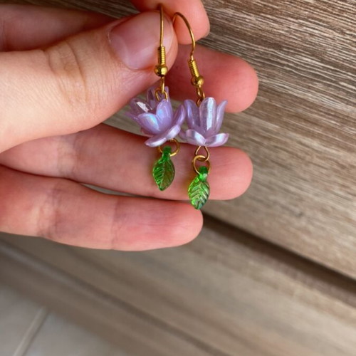 Handmade purple earrings inspired by Barbie Fairytopia
