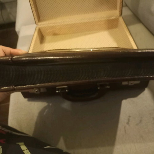 Authentic leather suitcase with luxury XL photo album 40 pages like new