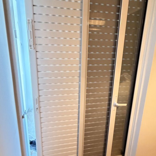 Europa 100 balcony door like new with double glazing, shutters, and accessories
