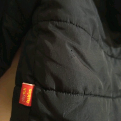 Children's jacket 4 years like new, black-blue with hood