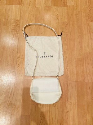Trussardi Collezioni Crespo white leather bag