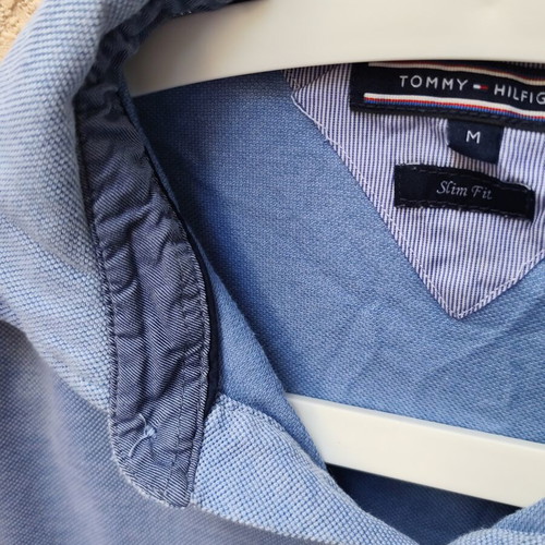 Tommy Hilfiger polo shirt like new, blue and white, size S