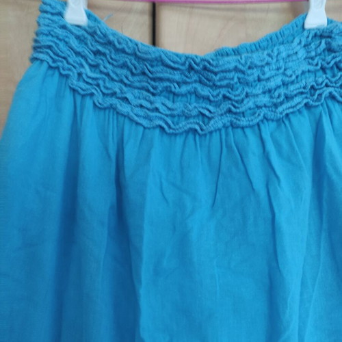 Cotton women's skirt used, turquoise, size M-L