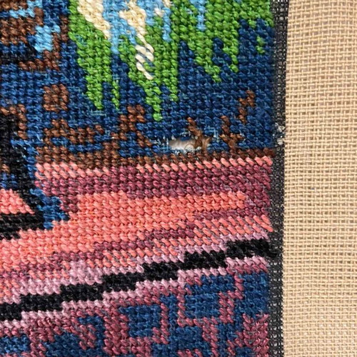 Handmade textile painting used, 0.40x0.34 m