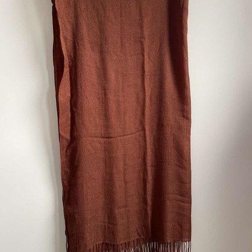 Brown scarf like new with fringes, autumn or spring pashmina