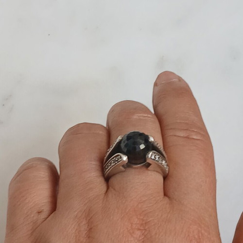 925 silver large ring with zirconia, 18.5 mm