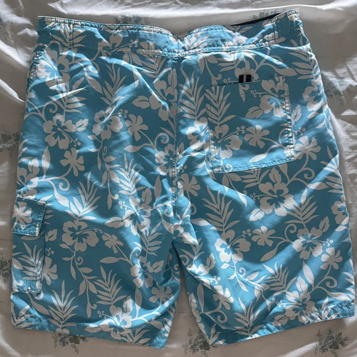 Tommy Hilfiger men's swim shorts like new, size M, white and turquoise