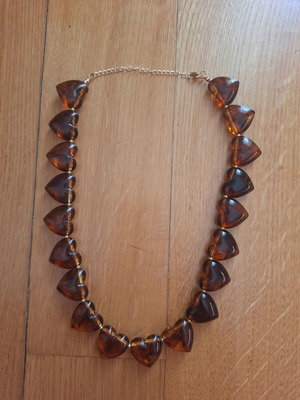 Resin necklace Tartaruga new, brown and gold