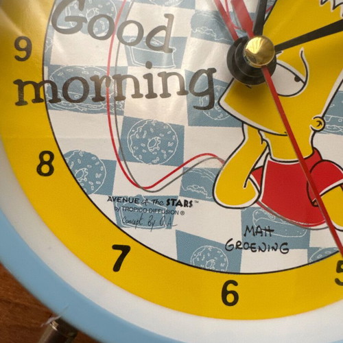 Collectible vintage The Simpsons analog table clock alarm new