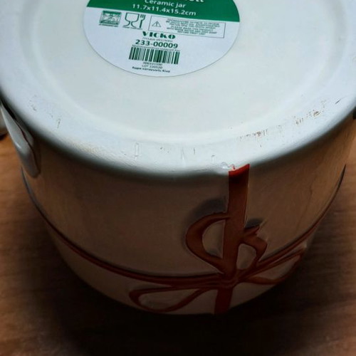 Ceramic box used by Vicko for various items