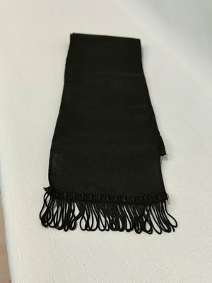 Children's traditional black sash with fringes 125x12cm Palatino new
