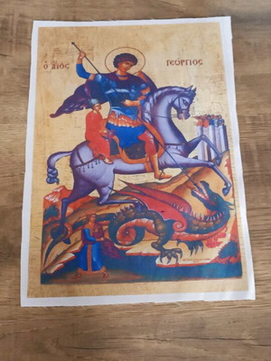 Εικόνες θρησκευτικές σε ύφασμα μεταξωτό πακέτο καινούργιο