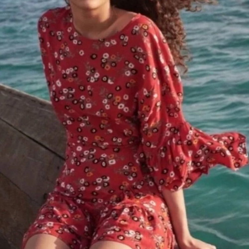 Maje dress red floral size Small like new