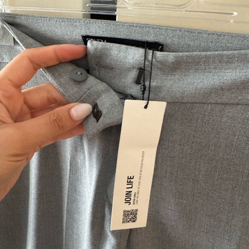 Zara pants new grey with slit at hem