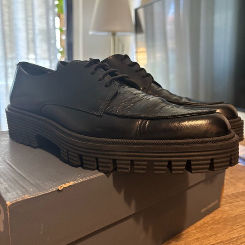 Zara leather men's casual shoes used, black, sizes 40.5-41